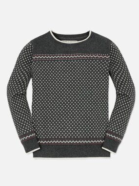 Hope & Henry Boys 100% Organic Cotton Intarsia Sweater Preppy Sustainable Size L